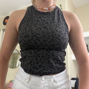 Athleta Purple Cheetah Workout Top